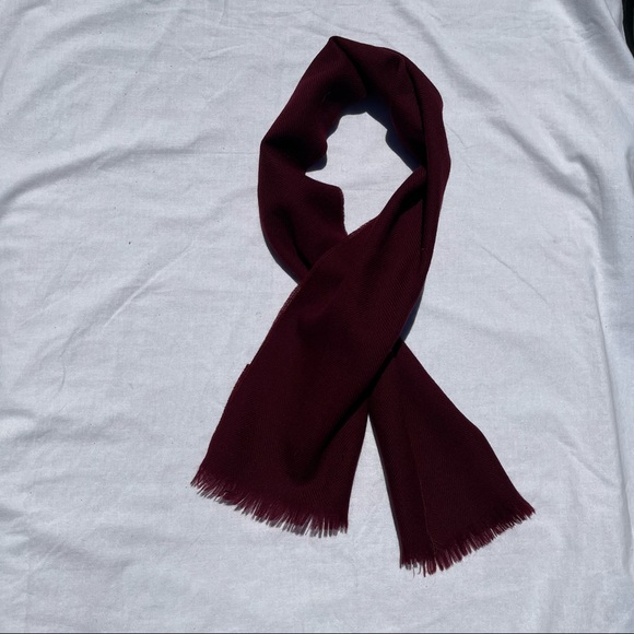 Accessories - Burgundy Fringe Edge Scarf